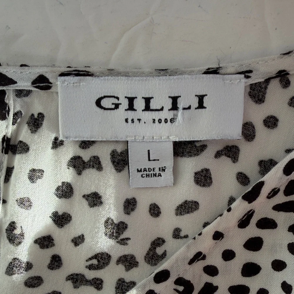 GILLI Women's Black and White cheetah print mini dress size Large - Picture 5 of 10
